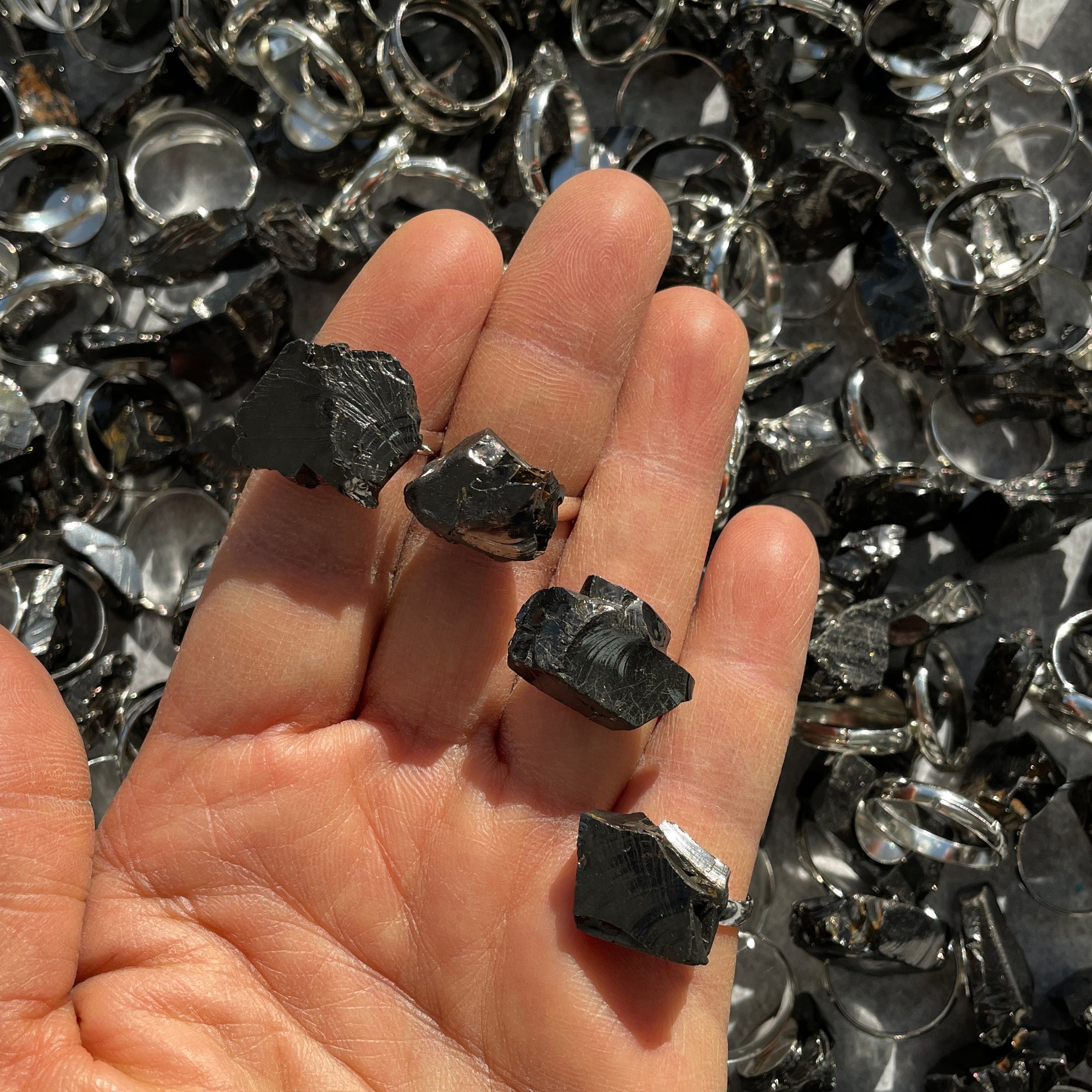 Shungite Elite - Silver Plated Adjustable Ring Shungite Elite - Silver Plated Adjustable Ring
